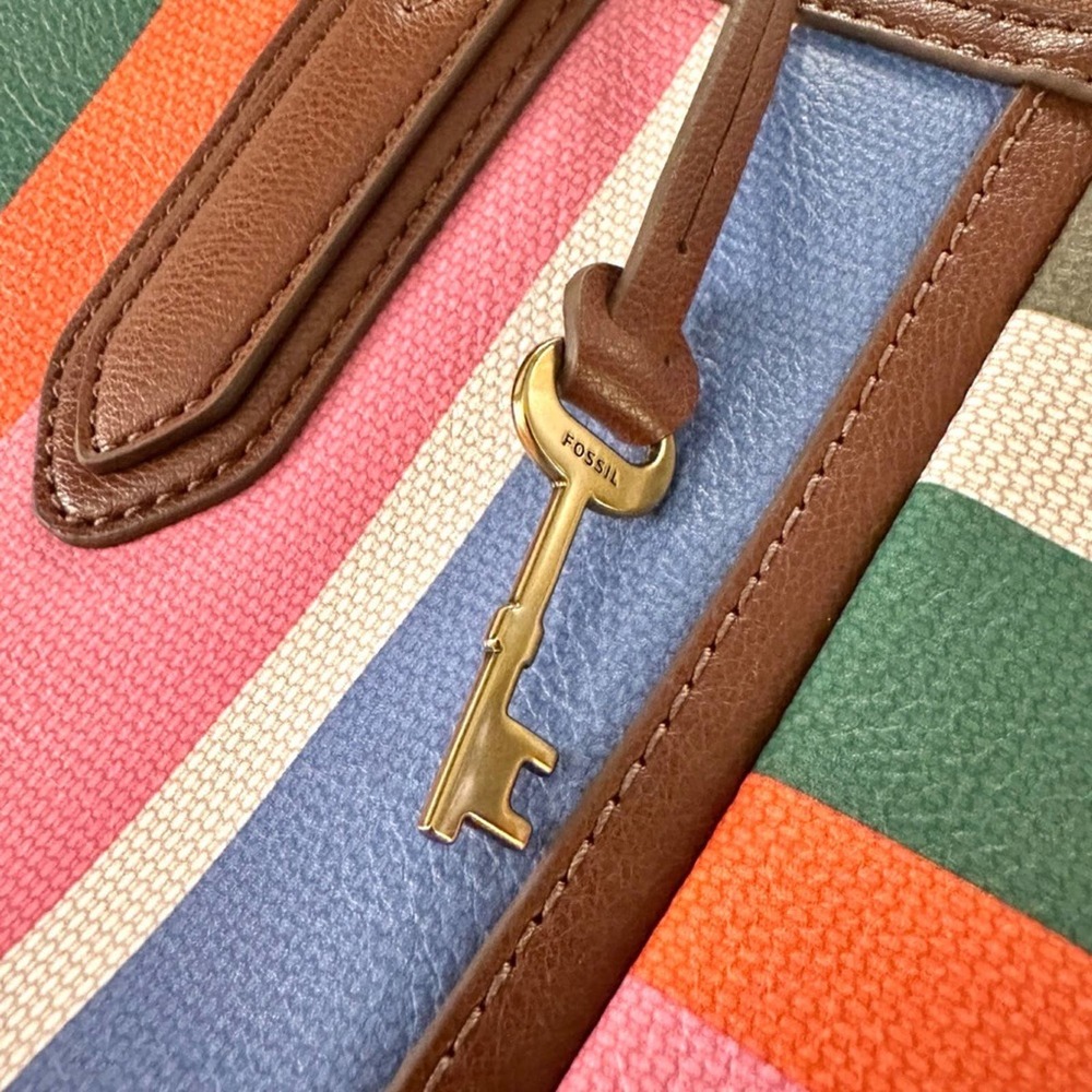 FOSSIL  Sydney Tote Bag Colorful Stripes - Picture 4 of 14